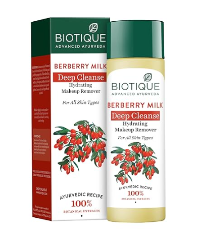 Biotique Berberry Milk Deep Cleanse Hydrating Makeup Remover For All Skin Types, 120ml