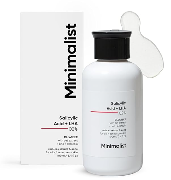 Minimalist Anti-Acne Salicylic Acid 2% Face Wash For Oily & Acne Prone Skin | With LHA for Pore Cleansing, Oil Control & Sebum Regulation | Sulfate-Free Formula with Zinc for Gentle Exfoliation | Clea