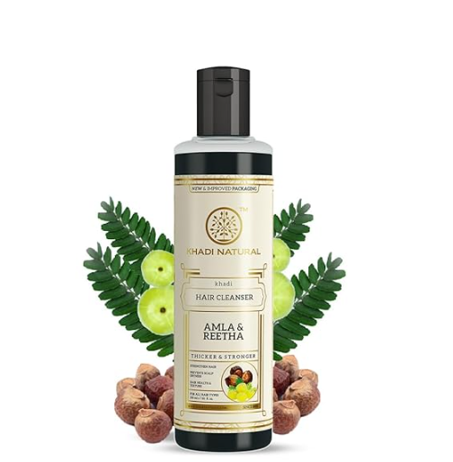 Khadi Natural Amla & Reetha Shampoo | Anti Hair Fall Formula | For Thick and Strong Hair | Promotes Healthy Hair Growth | Suitable for All Hair Types | 210ml