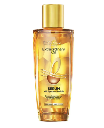 L'Oreal Paris Serum, Protection and Shine, For Dry, Flyaway & Frizzy Hair, With 6 Rare Flower Oils, Extraordinary Oil, 30ml