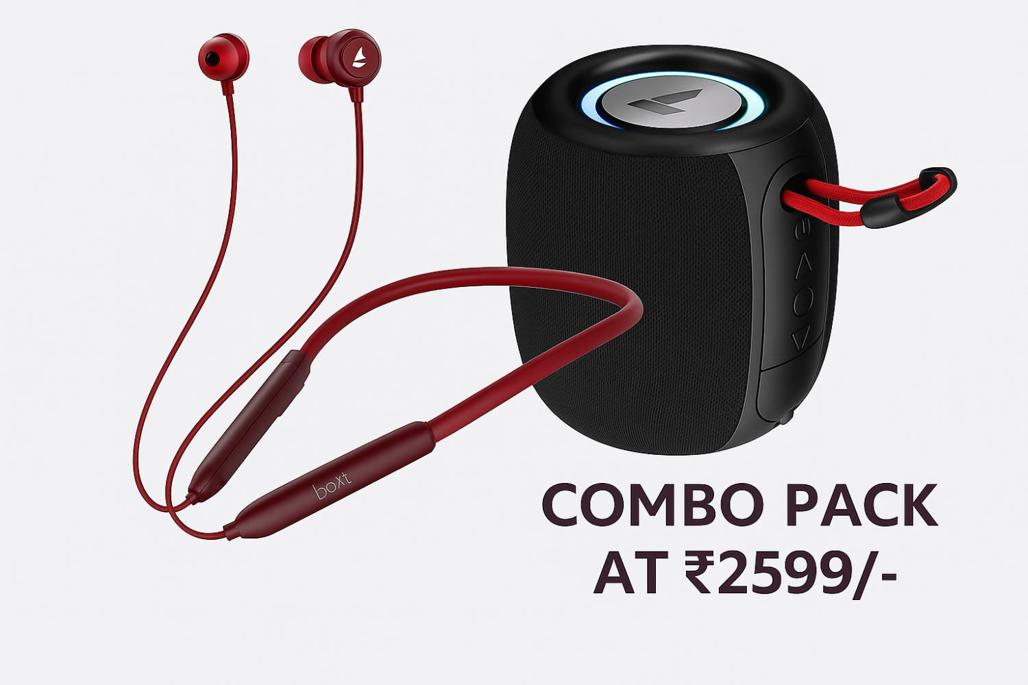 COMBO PACK OF boAt Rockerz 195 Pro Bluetooth Wireless in Ear Neckband and boAt Stone 208 Bluetooth Speaker