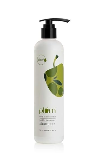 Plum Olive & Macadamia Healthy Hydration Shampoo - 300ml | For Dry, Damaged and Chemically Treated Hair | Vegan Hair Care