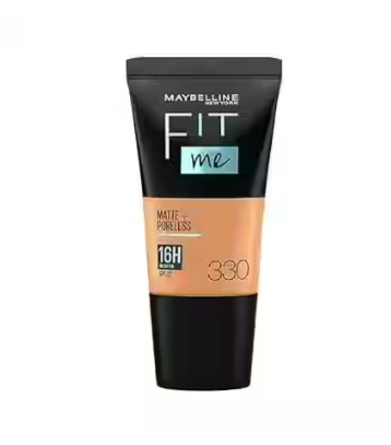 Maybelline New York Liquid Foundation, Matte & Poreless, Full Coverage Blendable Normal to Oily Skin, Fit Me, 330 Toffee, 18ml ( 330 Toffee )