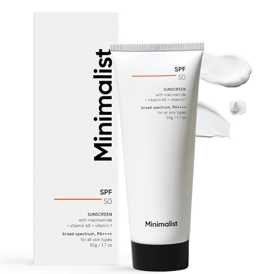 Minimalist Sunscreen SPF 50 PA++++ | Clinically Tested in US (In-Vivo) | Lightweight Cream with Multi-Vitamins | No White Cast | Broad Spectrum Niacinamide Sunscreen For Oily Skin, Dry Skin | For Wome